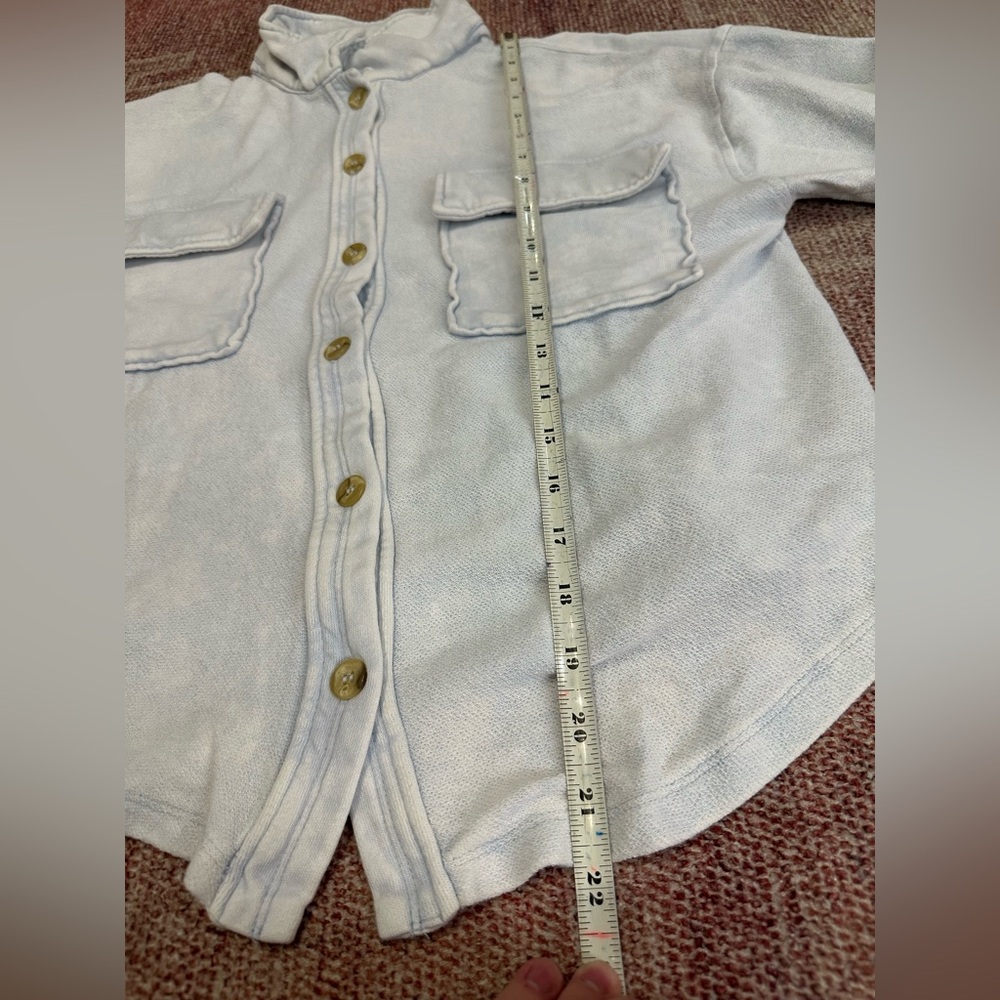 Evereve Light Blue Button-Down Utility Shirt - Picture 8 of 8